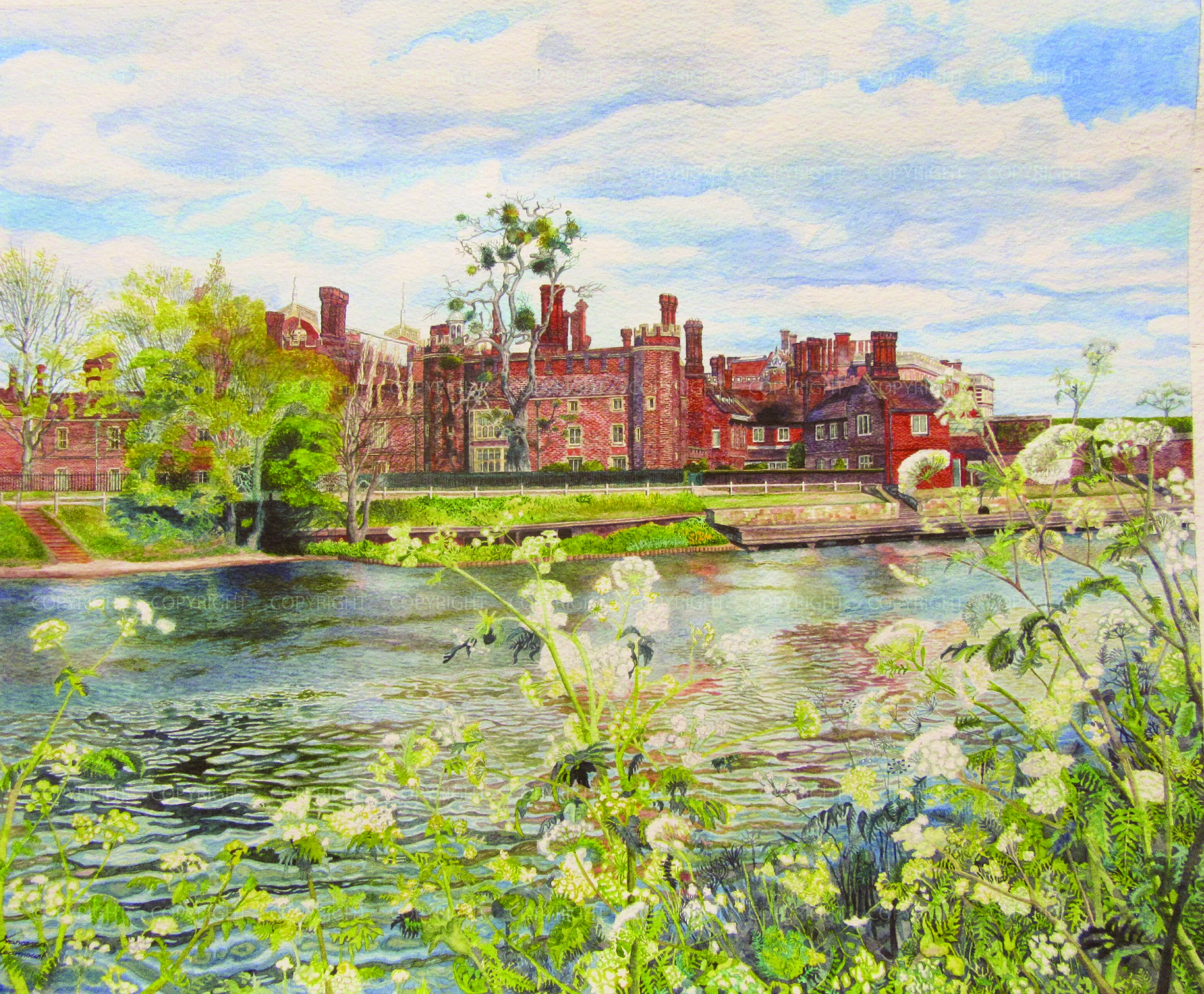 View Of Hampton Court Palace Across The River