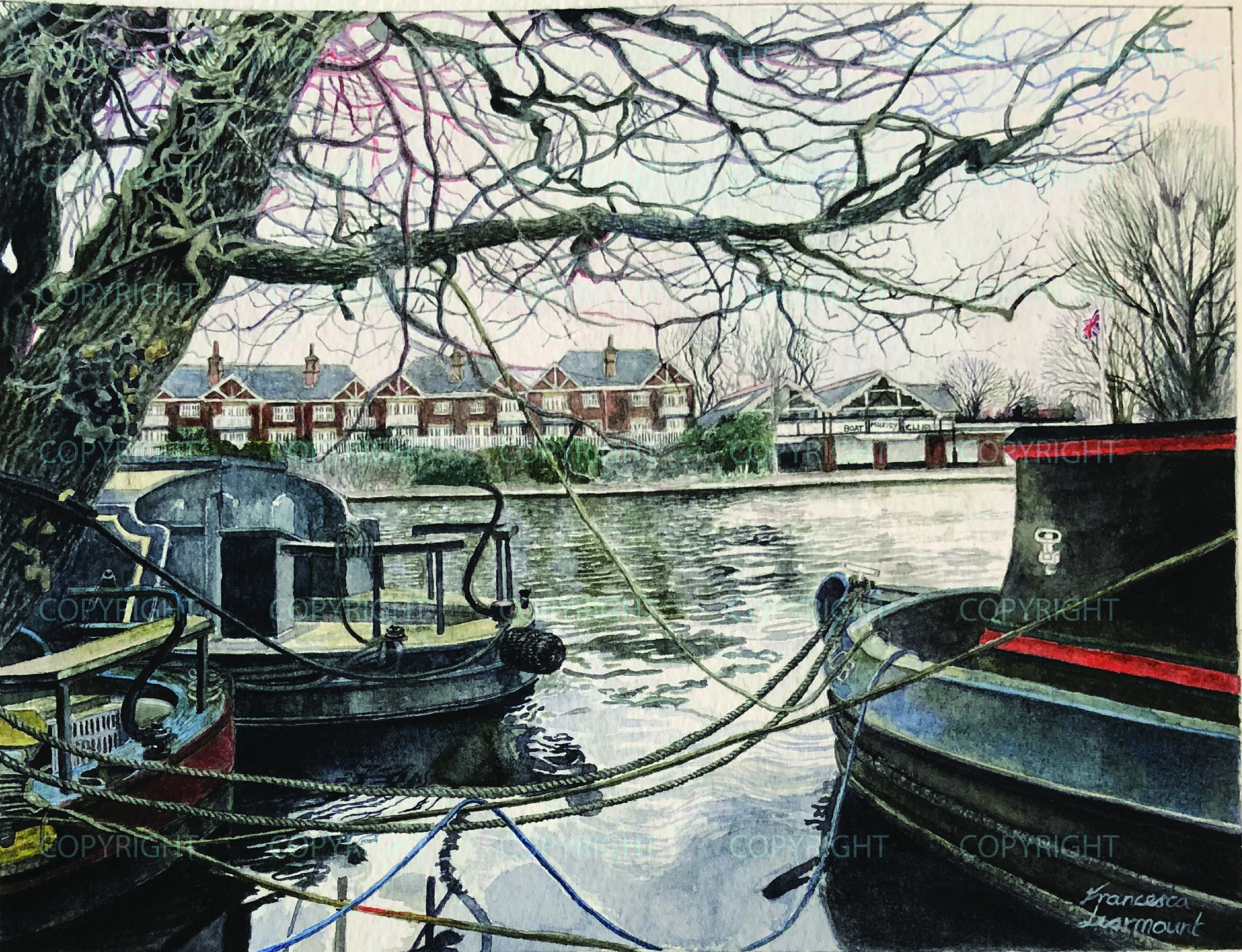 View Of Molesey Boat Club From Ash Island