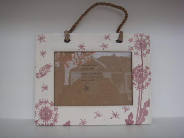 Dandelion Photo Frame (dusky pink on white)