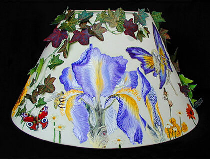 Nature Boho Lampshade (Poppies & Irises) Detail 4