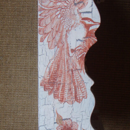 Terracotta on white Shelf/Coat Hanger: (Detail 2 - side-view)